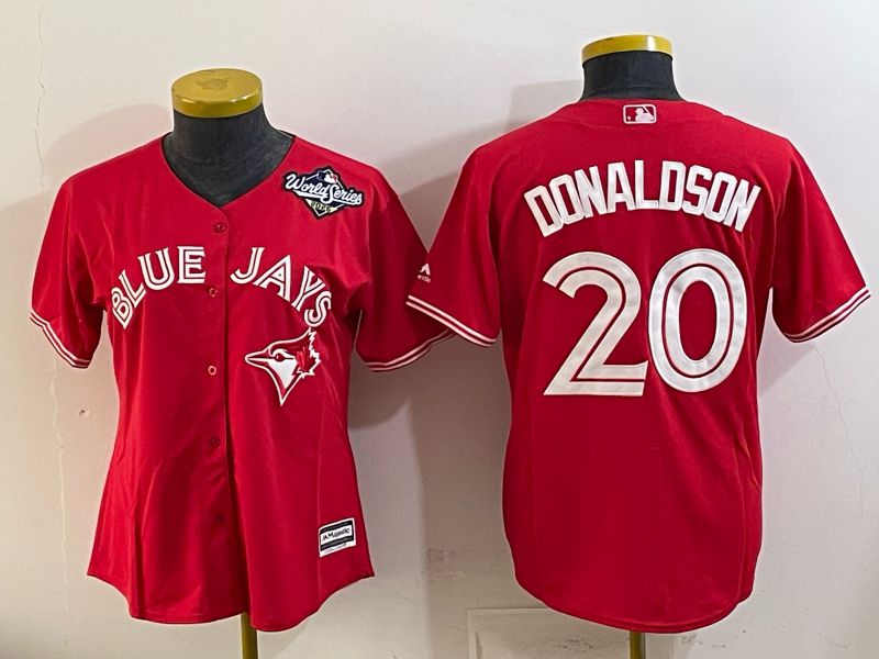 Women 2025 Nike Toronto Blue Jays #20 Donaldson red Game MLB Jersey 04->women mlb jersey->Women Jersey
